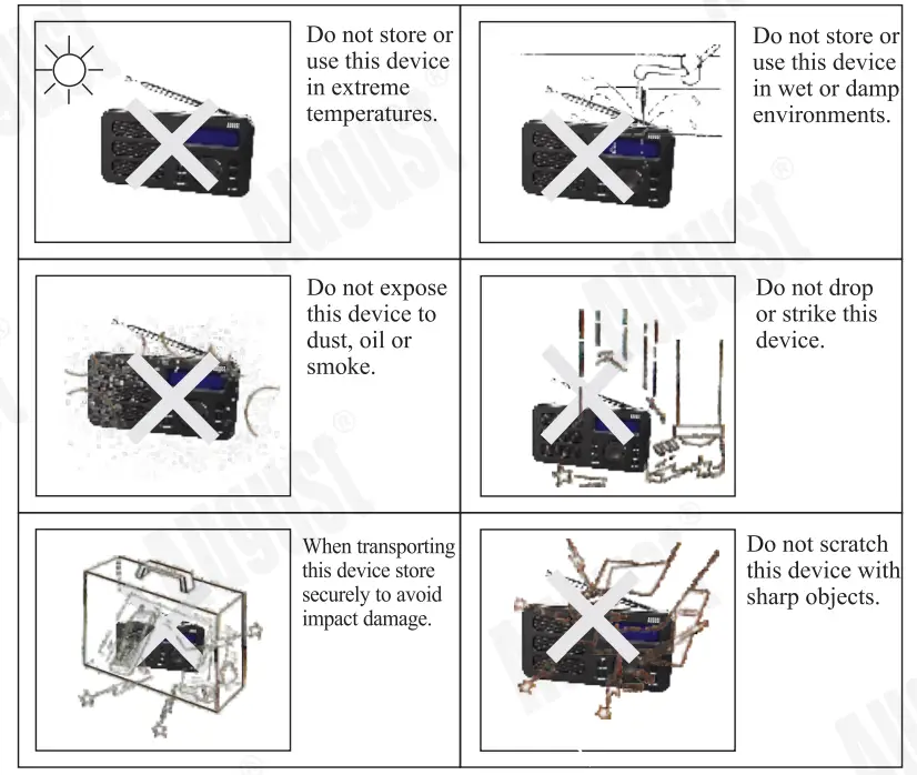 August MB225B Portable DAB or DAB or FM Alarm Clock Radio - Storage and Use