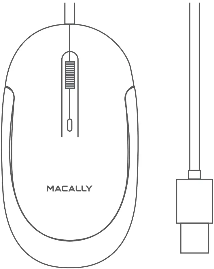 MACALLY 38379642 UCDYNAMOUSE 3 Button Optical USB-C Mouse