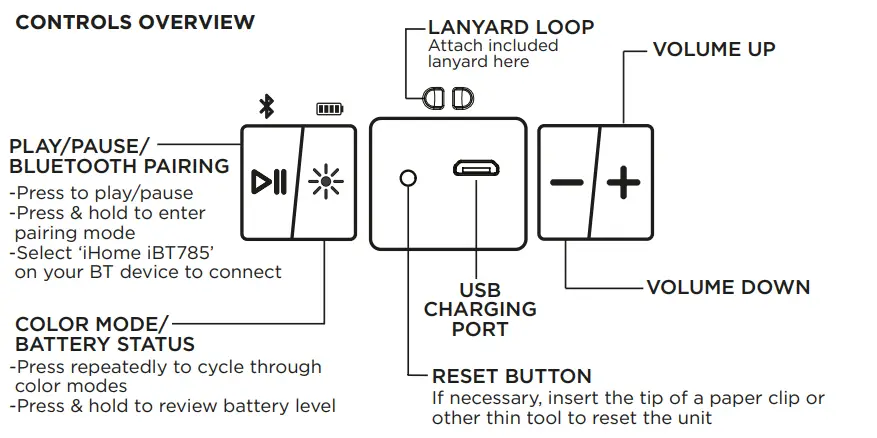 iHome iBT785 Portable Speaker with LED Lighting 3