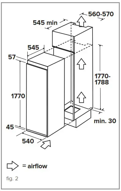 cda FW821 Extra Large Integrated Larder Fridge - Installation And Ventilation