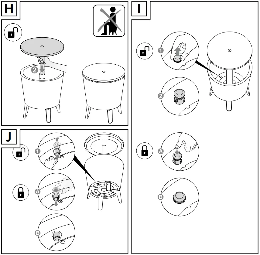 LIVARNO IAN 384923 PARTY TABLE WITH ICE BUCKET - fig5