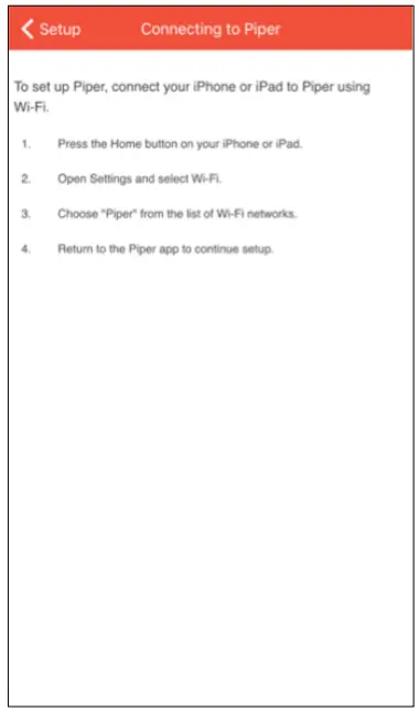 piper - Open your iOS device’s settings