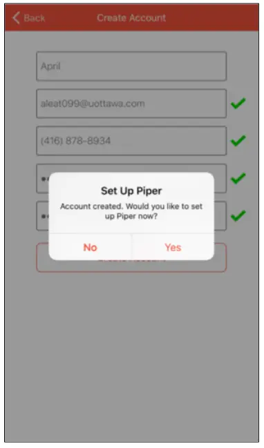 piper - Piper account