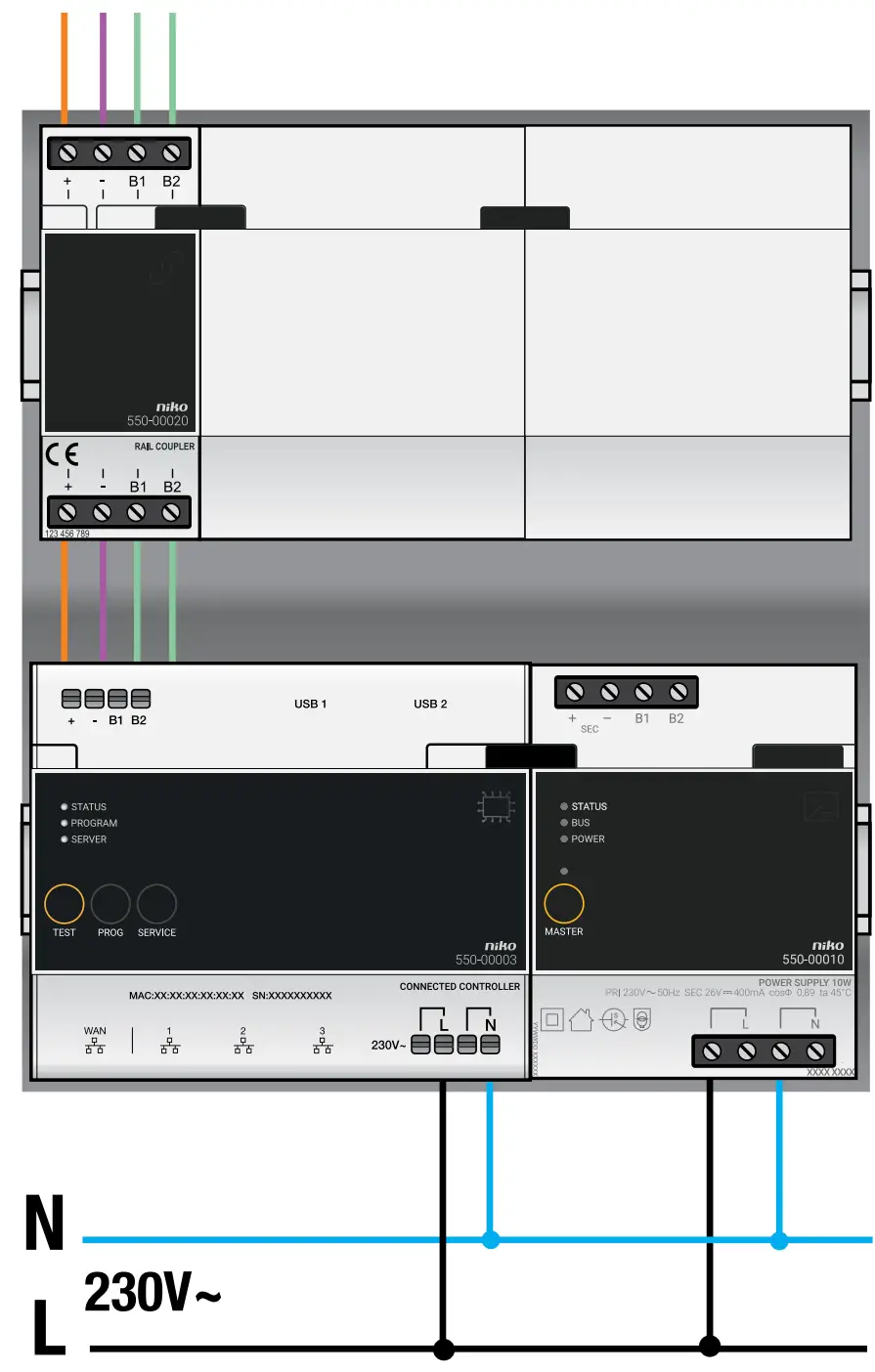 PM550-00010 Home Control Power Supply Connection Diagram