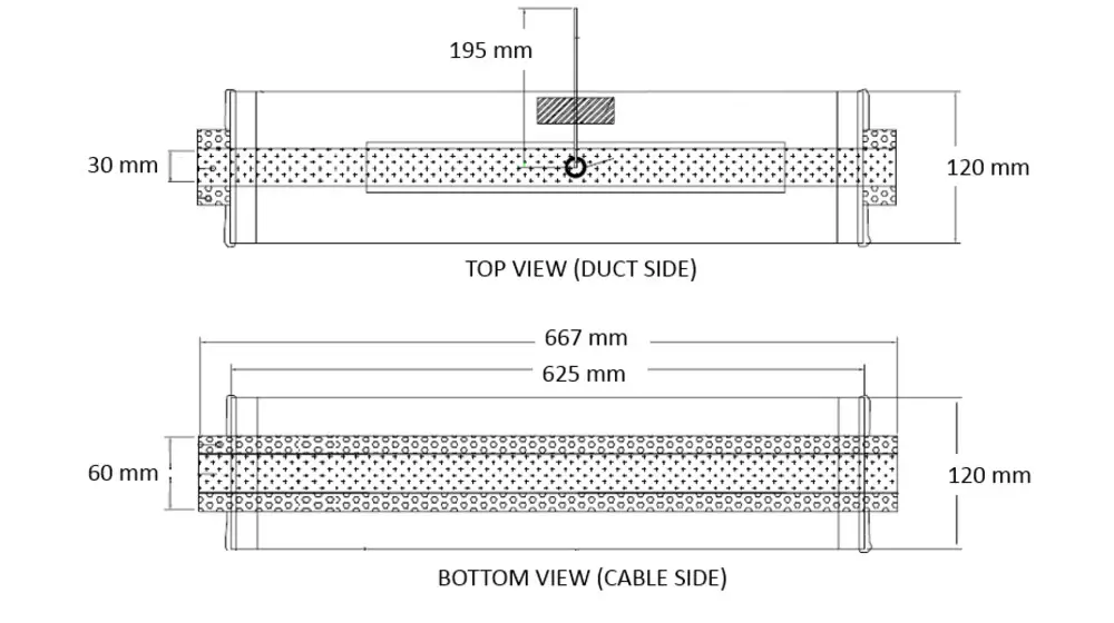 COMMSCOPE TDUX Inflatable Duct Seal - Dimension Drawing