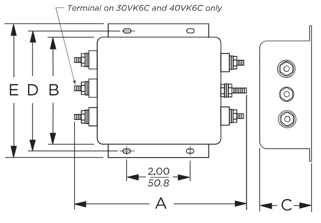 TE connectivity VK6 K Series Corcom General Purpose RFI Power Line Filter - fig 10