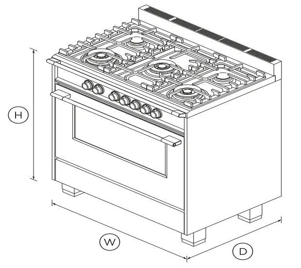 FISHER PAYKEL OR36SCG4B1 5 Burners Gas Range