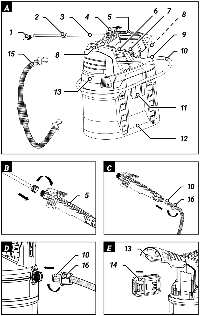 BATAVIA BT GS001 MAXXPACK 18V Cordless Pressure Sprayer - Fig 1