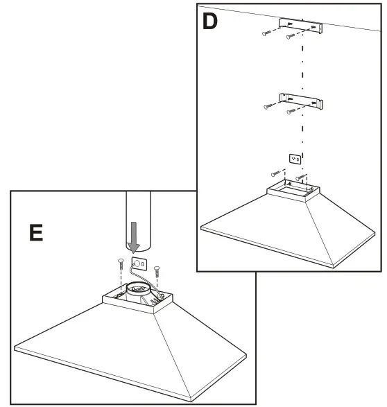 Westinghouse WRC904SC Stainless Steel 90cm Canopy Rangehood - Diagram