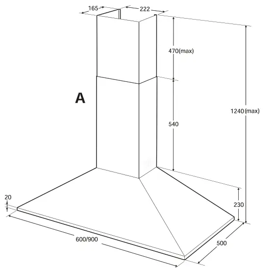 Westinghouse WRC904SC Stainless Steel 90cm Canopy Rangehood - FIG1