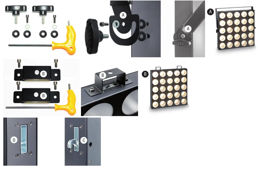 cameo CLMP3WW Matrix 100 W LED Matrix Panel 5 5 3w White - MOUNTING