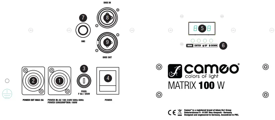cameo CLMP3WW Matrix 100 W LED Matrix Panel 5 5 3w White - fig