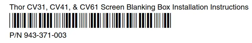 Honeywell Thor CV Series Screen Blanking Box - bar code