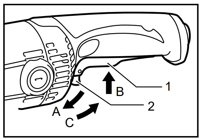 makita GS5000 125mm Straight Grinder Trigger - Switch action