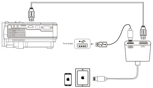 XuanPad M8 F Mini Projector - Connecting to the Mobile Device 4