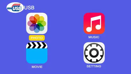 XuanPad M8 F Mini Projector - Playing the PHOTO