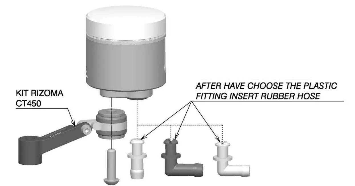 rizoma CT157 Notch Front Brake Fluid Reservoir - step 1