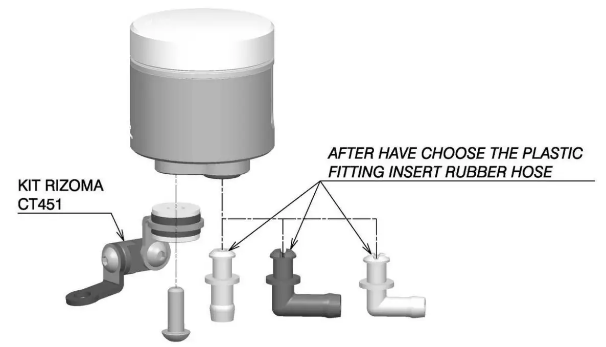 rizoma CT157 Notch Front Brake Fluid Reservoir - step 2