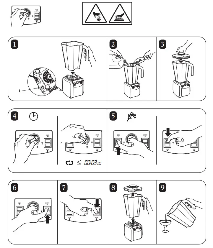 Hamilton Beach HBH550 3 HP Fury 64 oz. High Performance Bar Blender - Figure 1