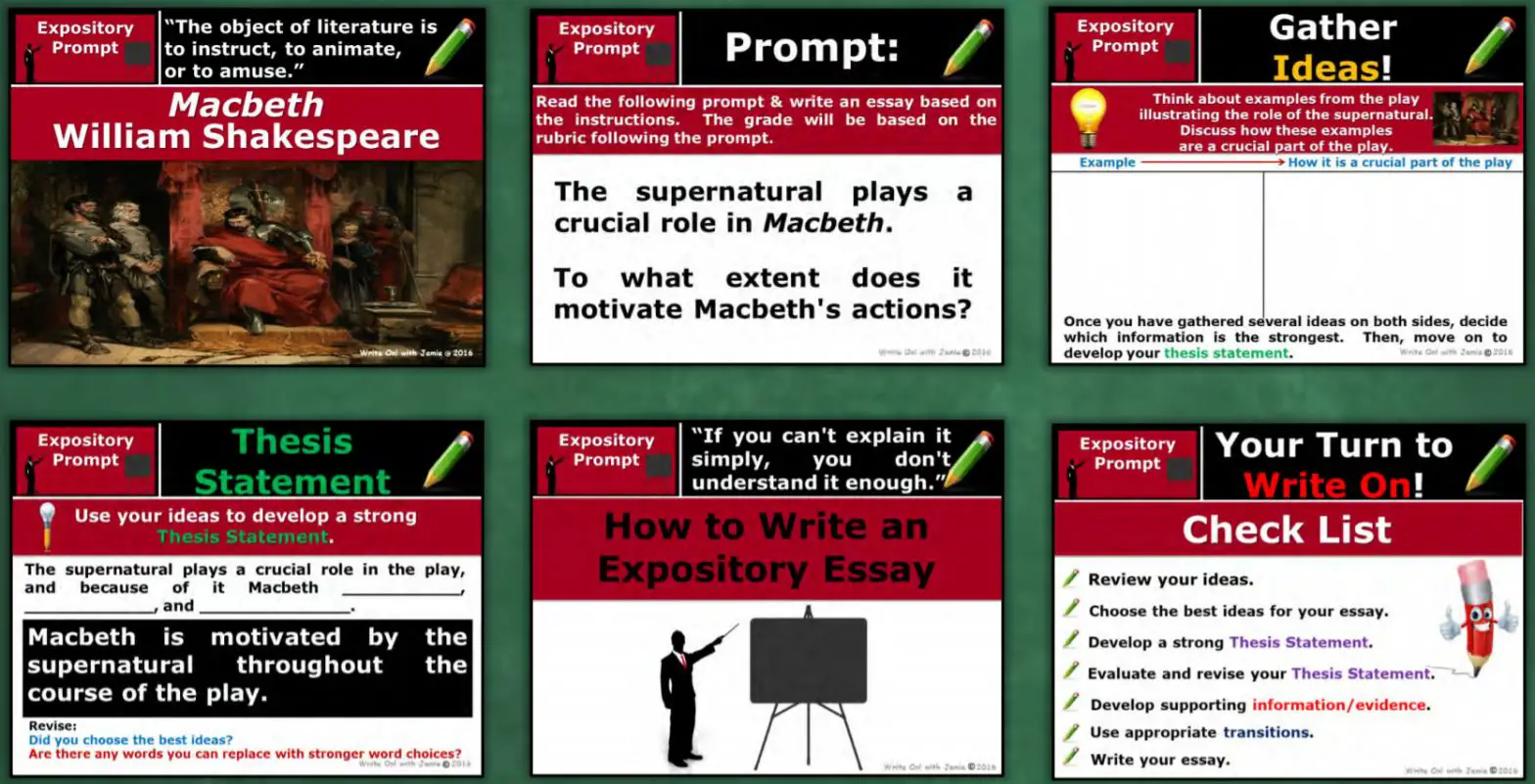 EXPOSITORY WRITING Macbeth - powerpoint