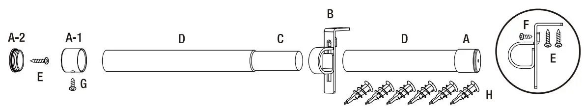 HOME DECORATORS COLLECTION Condo Rod Set - Figure 1