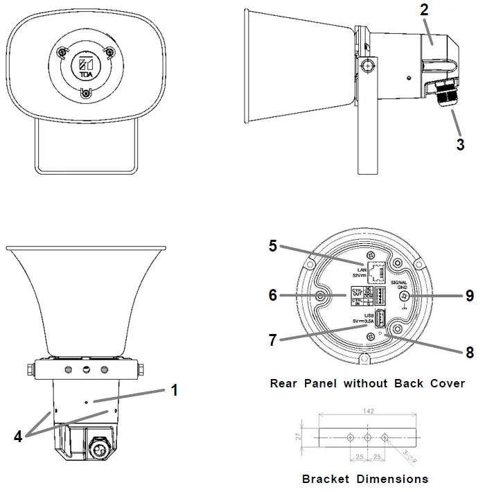 TOA-Electronics-UC-4SC615-Q-IP-Paging-Horn-Speaker-fig-1