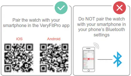 VeryFitPro ID205L Smart Watch - Swipe down qr