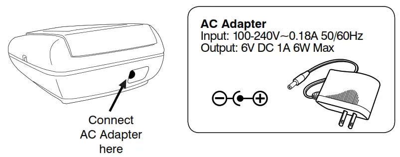 USING THE AC ADAPTER