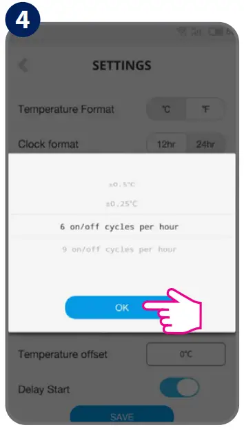 Device Settings Via the App