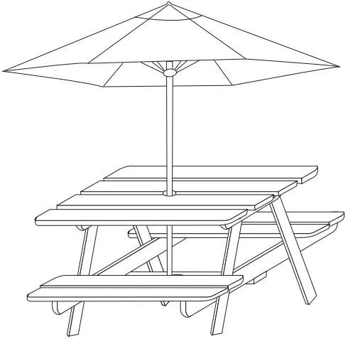 Alpulon ZMWV014 Wooden Outdoor Kids Picnic Table A01