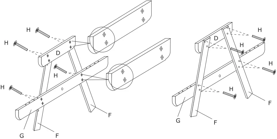 Alpulon ZMWV014 Wooden Outdoor Kids Picnic Table B01