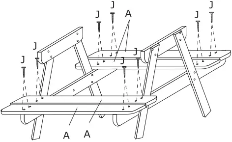 Alpulon ZMWV014 Wooden Outdoor Kids Picnic Table B02