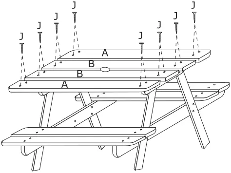 Alpulon ZMWV014 Wooden Outdoor Kids Picnic Table B03