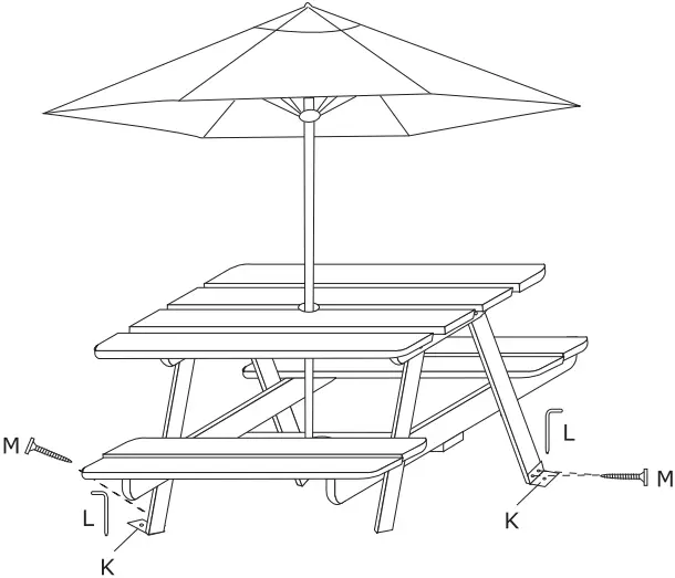 Alpulon ZMWV014 Wooden Outdoor Kids Picnic Table B06