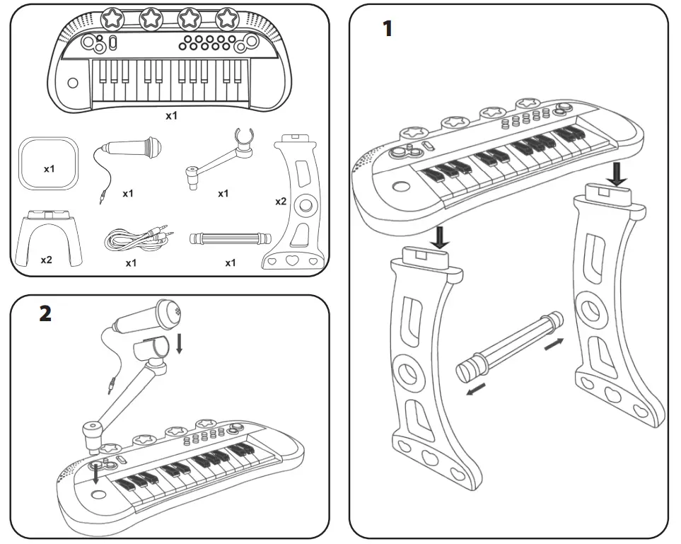 BONTEMPI 13 2410 Electronic Keyboard With Legs Microphone-fig1