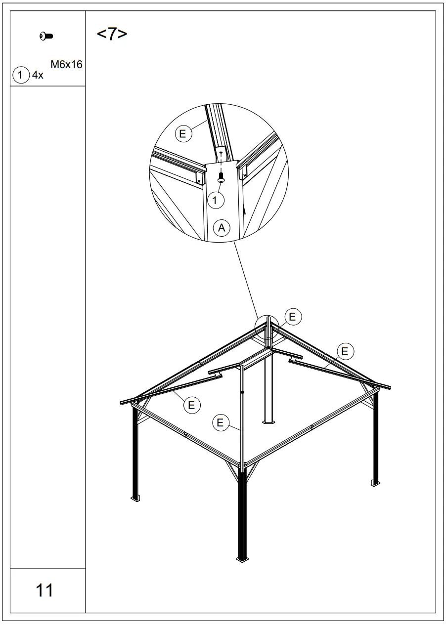 EROMMY XWG-213TN Metal Double Roof Gazebo - fig 10