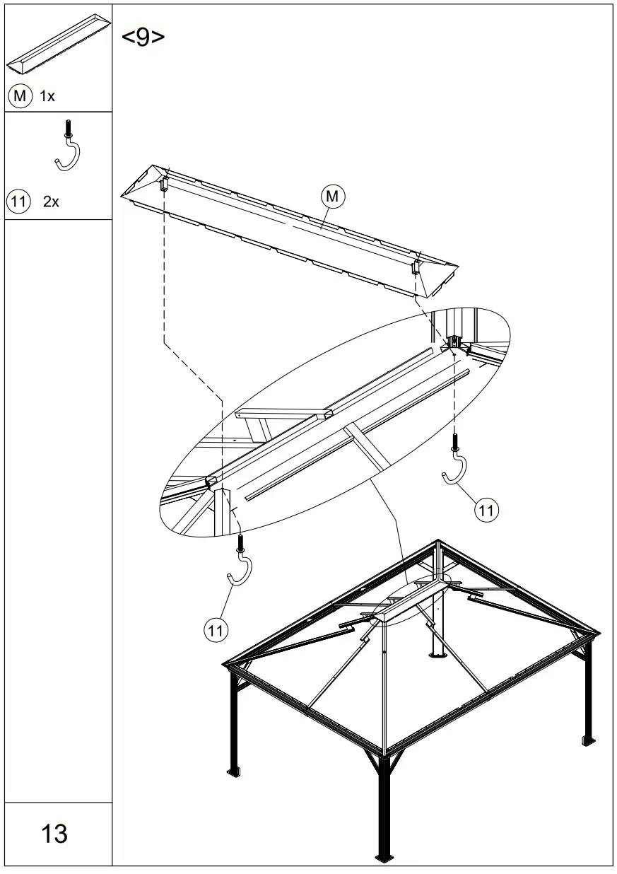 EROMMY XWG-213TN Metal Double Roof Gazebo - fig 12
