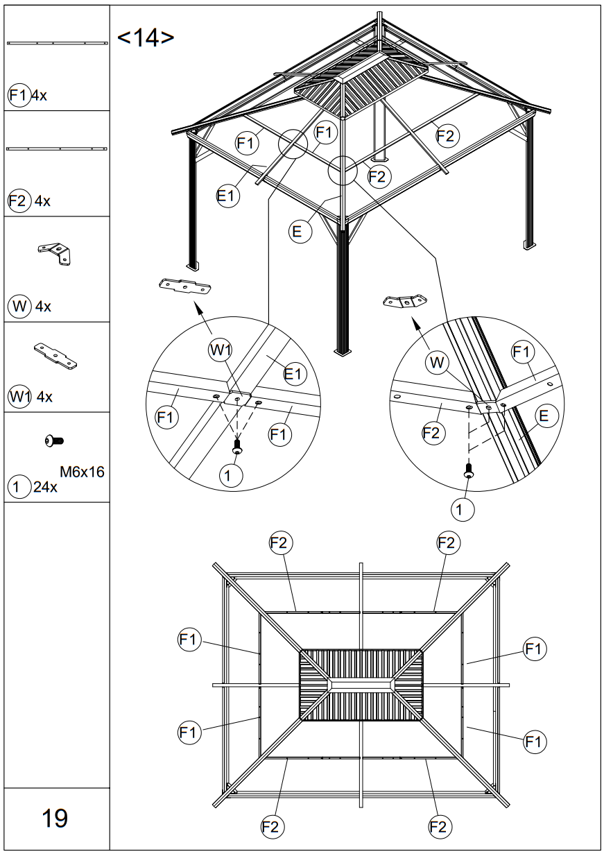 EROMMY XWG-213TN Metal Double Roof Gazebo - fig 22