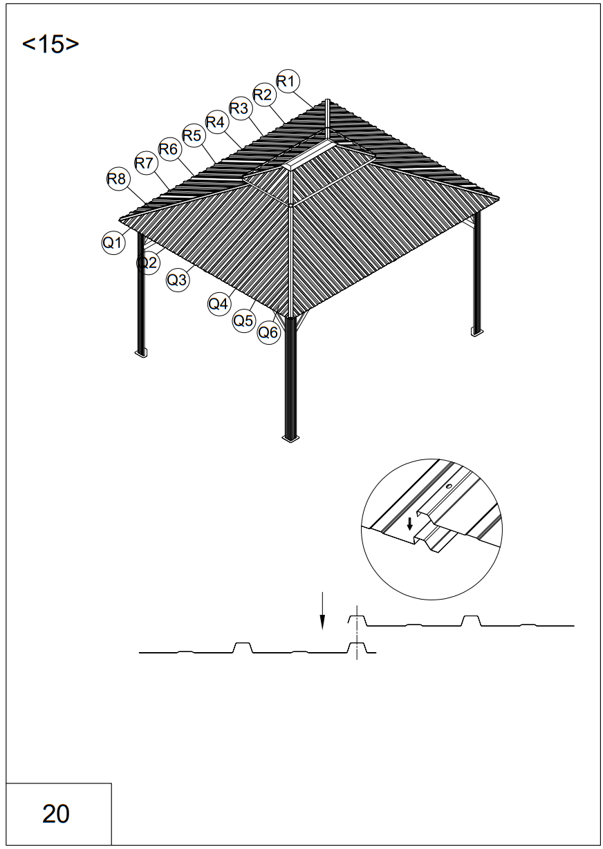 EROMMY XWG-213TN Metal Double Roof Gazebo - fig 23