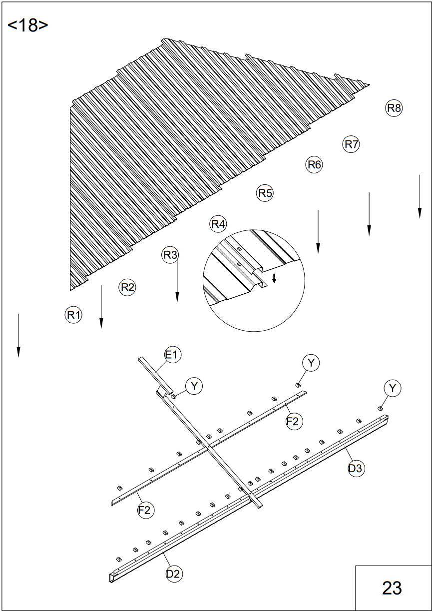 EROMMY XWG-213TN Metal Double Roof Gazebo - fig 26