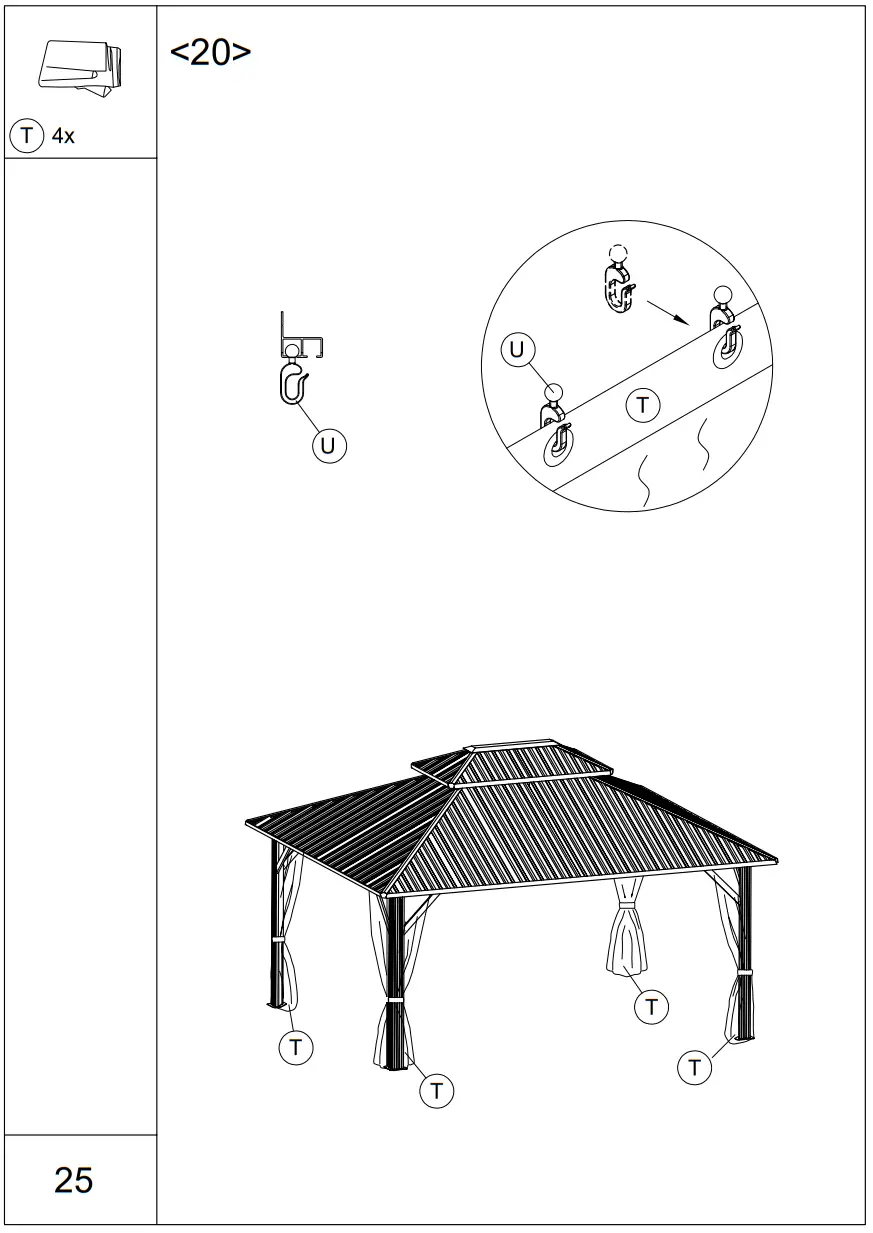 EROMMY XWG-213TN Metal Double Roof Gazebo - fig 28