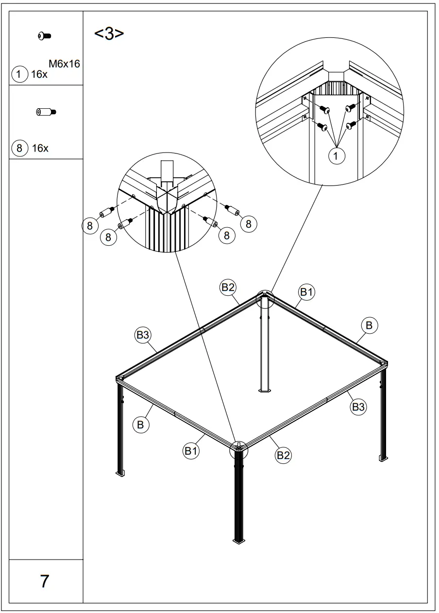 EROMMY XWG-213TN Metal Double Roof Gazebo - fig 6