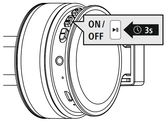 hama 00184084 Freedom Lit Bluetooth Headphone - Switching on