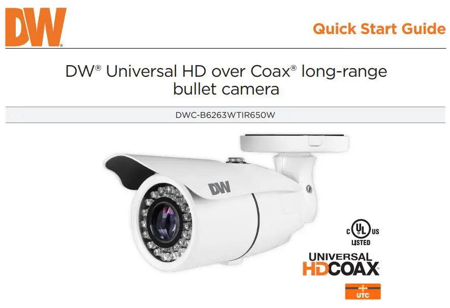 DIGITAL WATCHDOG DWC-B6263WTIR650W Universal HD over Coax Long-Range Bullet Camera User Guide