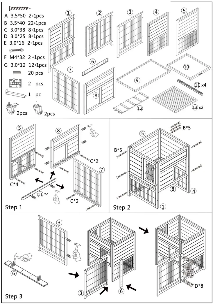 RABBIT L19W-PH73 Forclover Chicken Coops -