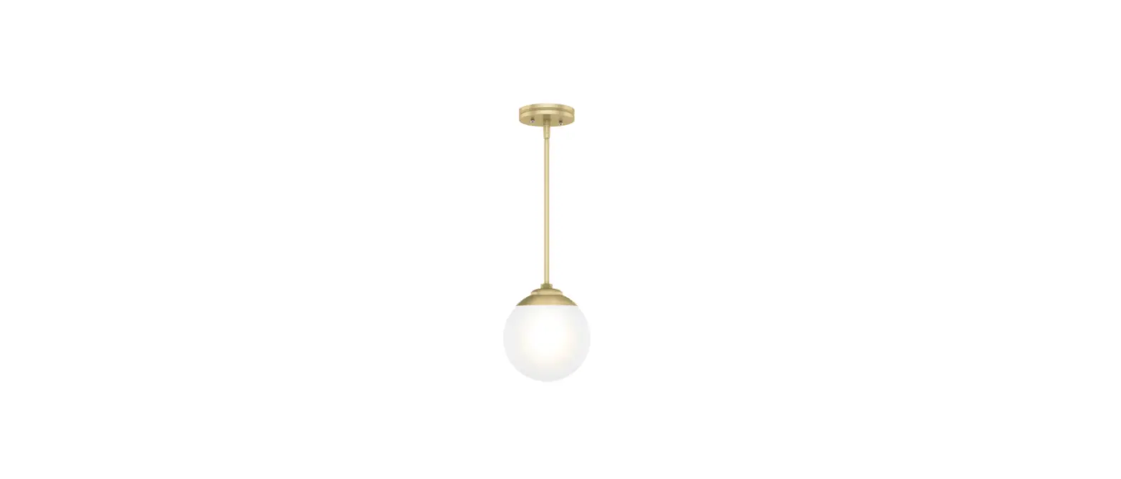 Hunter 19847 Hepburn Painted Modern Brass Glam Opal Glass Globe Led Mini Pendant Light Instruction Manual