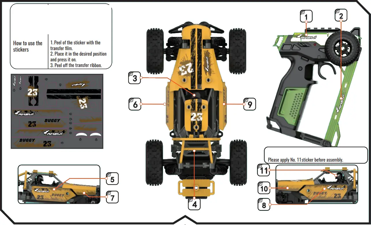 AMEWi 22578 Junior Cool RC DIY Old s cool Buggy - Fig 1