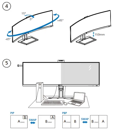 PHILIPS 45B1U6900CH Curved Business Monitor - 7