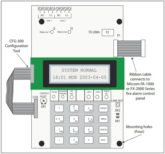 Mircom UDACT 300A Digital Alarm Communicator Dialer Module - Diagram