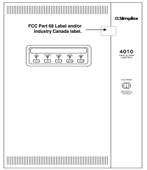 Simplex 4010-9810 Common Event Reporting DACT Card - Canada Label
